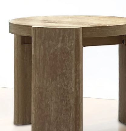 Oak End Table - 20" Round Contemporary Design