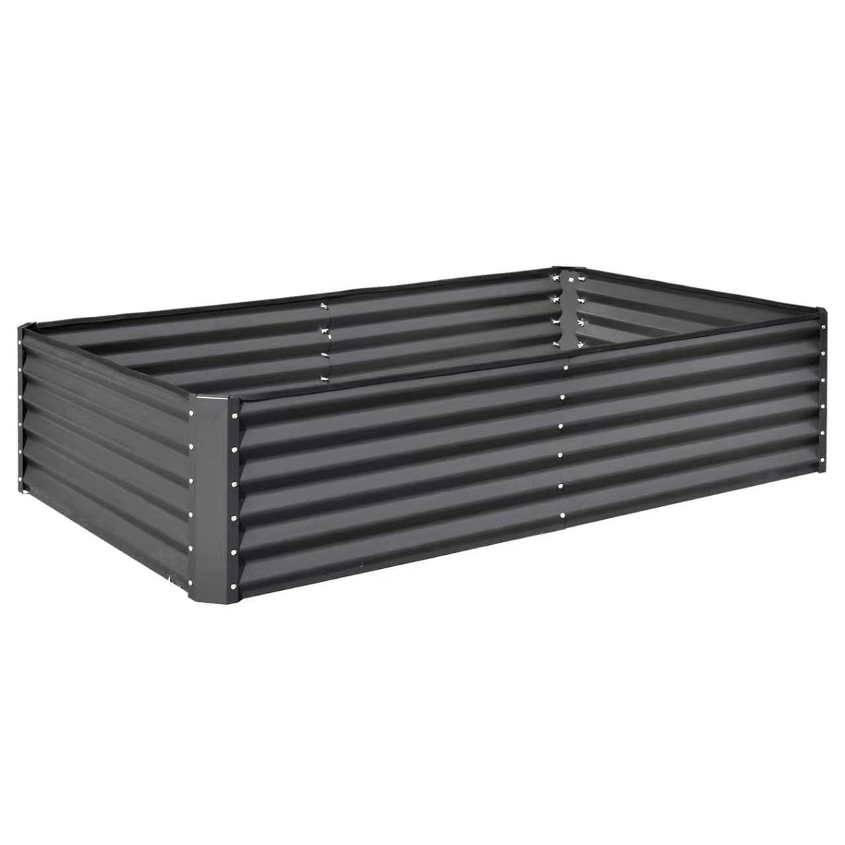 8x4 ft Dark Gray Galvanized Steel Raised Garden Bed - Outdoor Planter Box