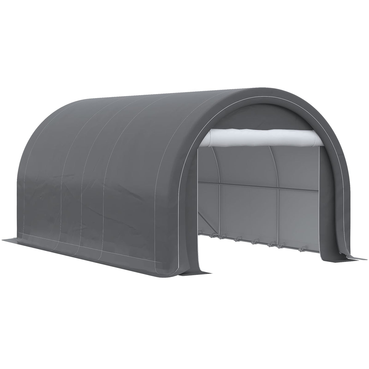Outsunny 10' x 16' Carport - Heavy Duty Steel Garage Tent, Grey