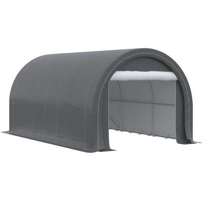 Outsunny 10' x 16' Carport - Heavy Duty Steel Garage Tent, Grey