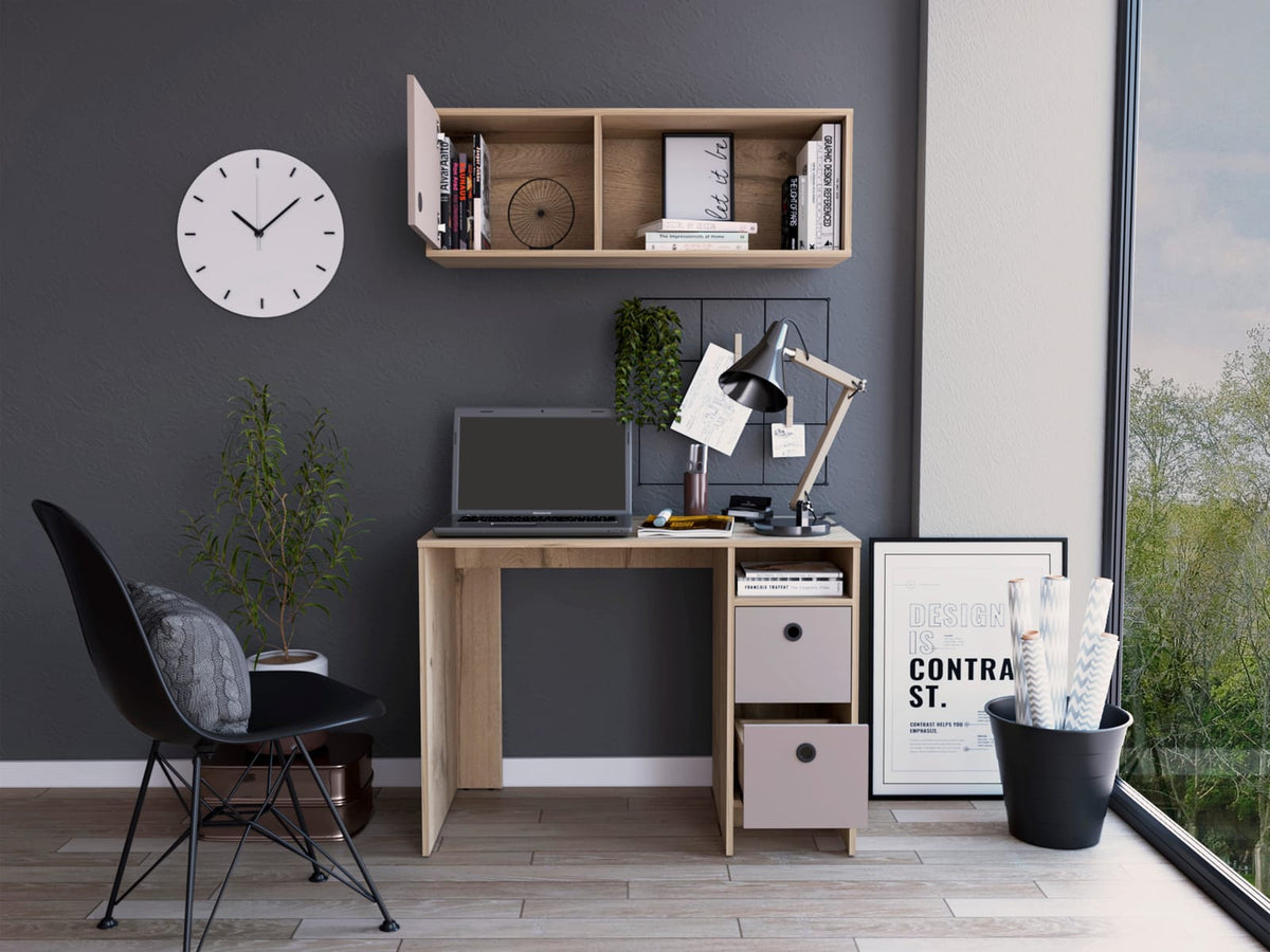 Modern Multicolor Wall Mounted Office Desk and Cabinet Set for Living Room