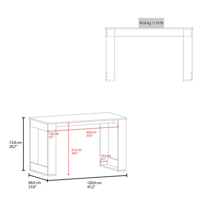 White Computer Desk - 47.2" Workspace for Home Office