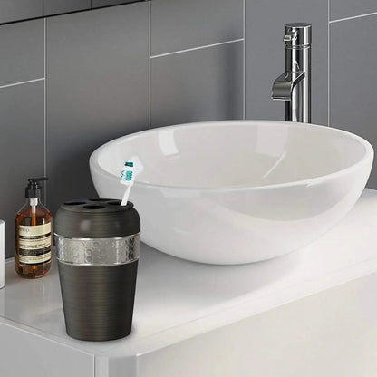 Oil-Rubbed Bronze Stainless Steel Toothbrush Holder - 4 Slots for Bathroom