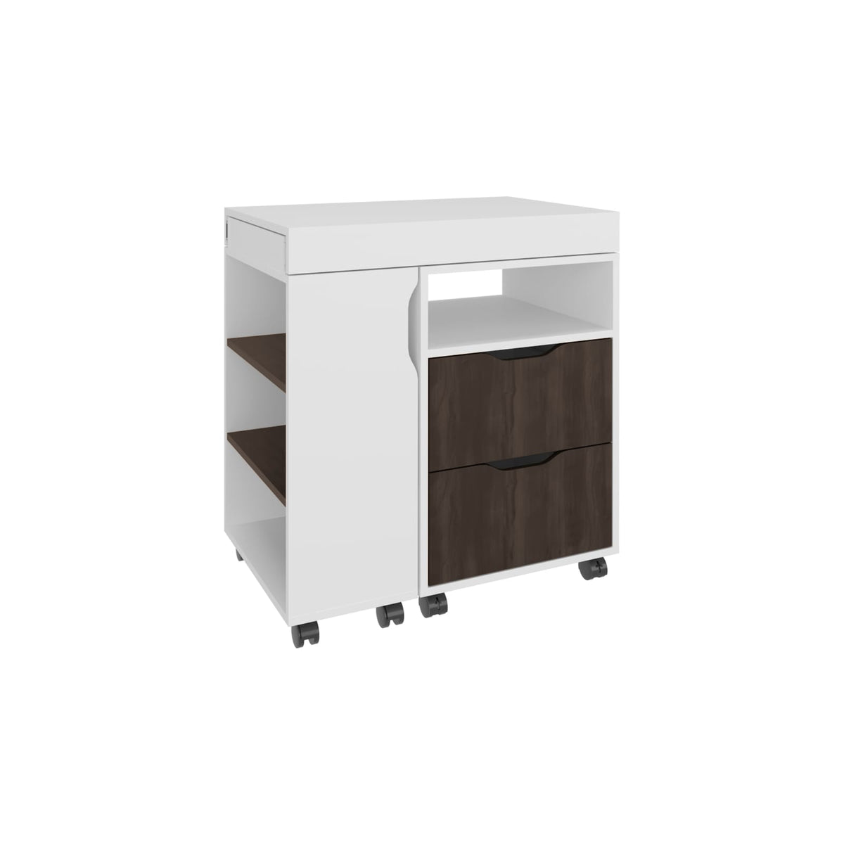 Expandable 54" Rectangular Office Desk with Storage for Home Office