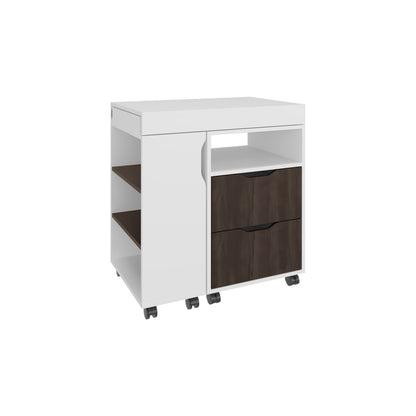 Expandable 54" Rectangular Office Desk with Storage for Home Office