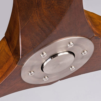 52" Solid Wood Ceiling Fan - Dark Walnut, Outdoor Porch Patio