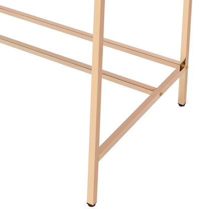 Gold Metal Writing Desk with USB for Compact Productivity Workspace for Home Office
