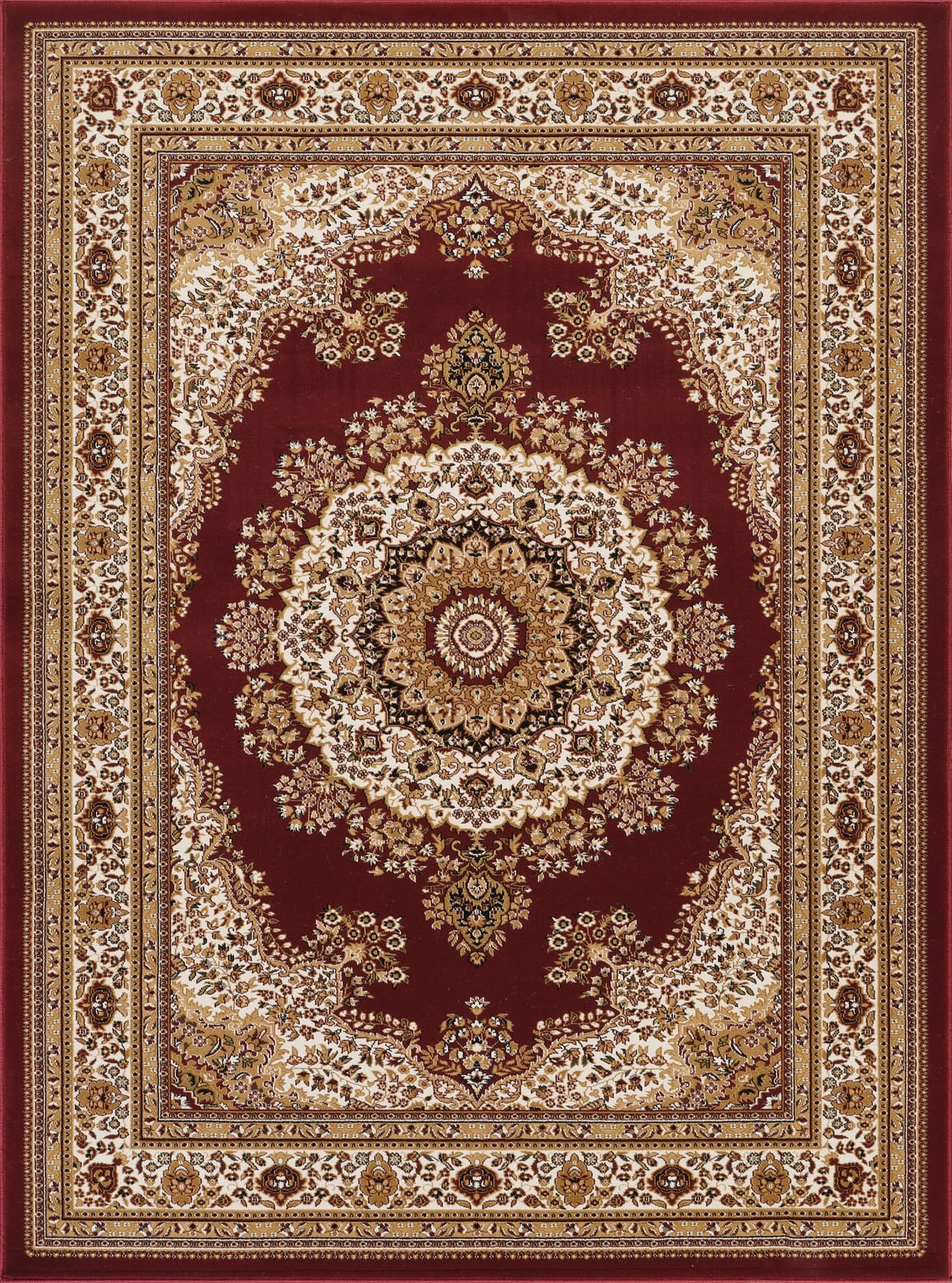 Red Medallion Area Rug - 8'7" x 6'3"