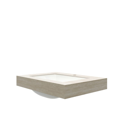 30" Roma Travertine Sintered Stone Countertop & Ceramic Basin - No Cabinet, Faucet