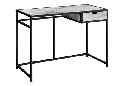 White Computer Desk with Storage Drawer - Compact Home Office Desk