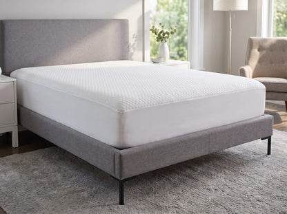 Cooling Twin Mattress Protector - White Polyester