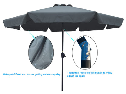 10ft Dark Gray Patio Umbrella - Vented Canopy