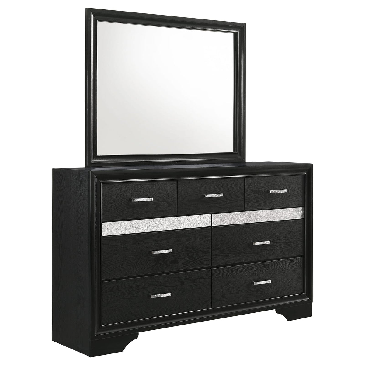 Black 7-Drawer Dresser Bedroom Furniture