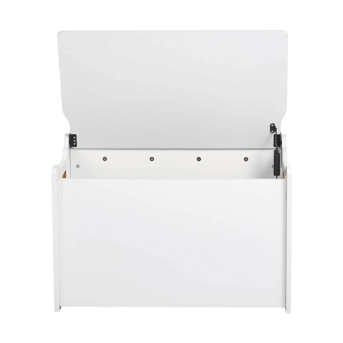 White Kids Storage Bench - MDF Toy Box with Backrest