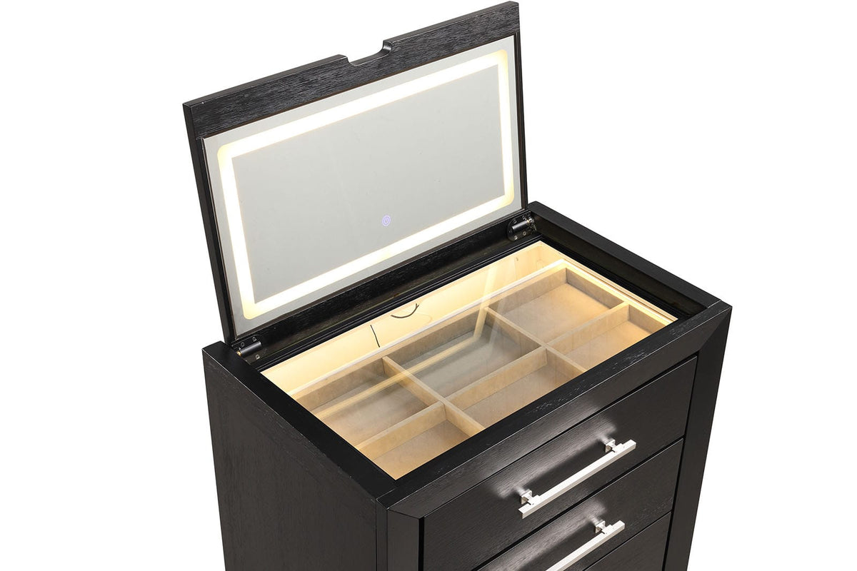 Black Bedroom Makeup Vanity with 2 Drawers