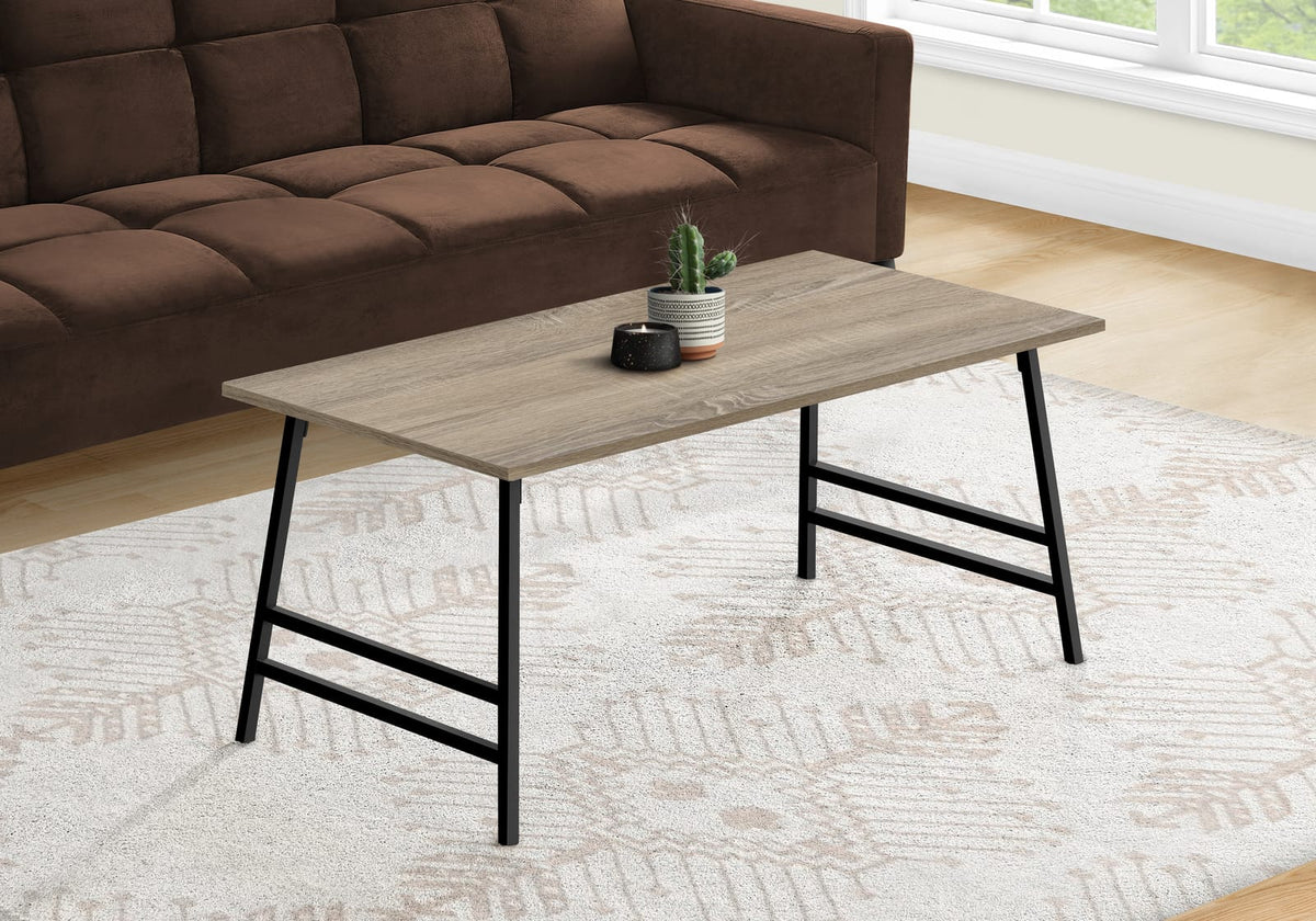 Taupe Cocktail Table - Modern Accent Coffee Table for Living Room