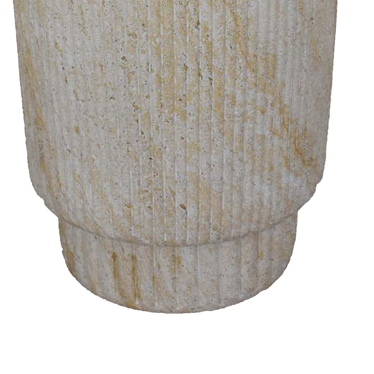 White Marble Resin Plant Stand Table - 18 Inch