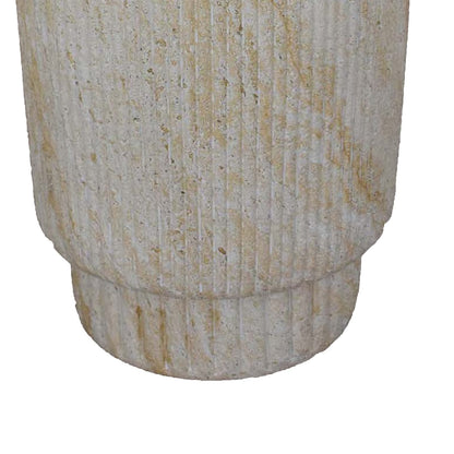 White Marble Resin Plant Stand Table - 18 Inch