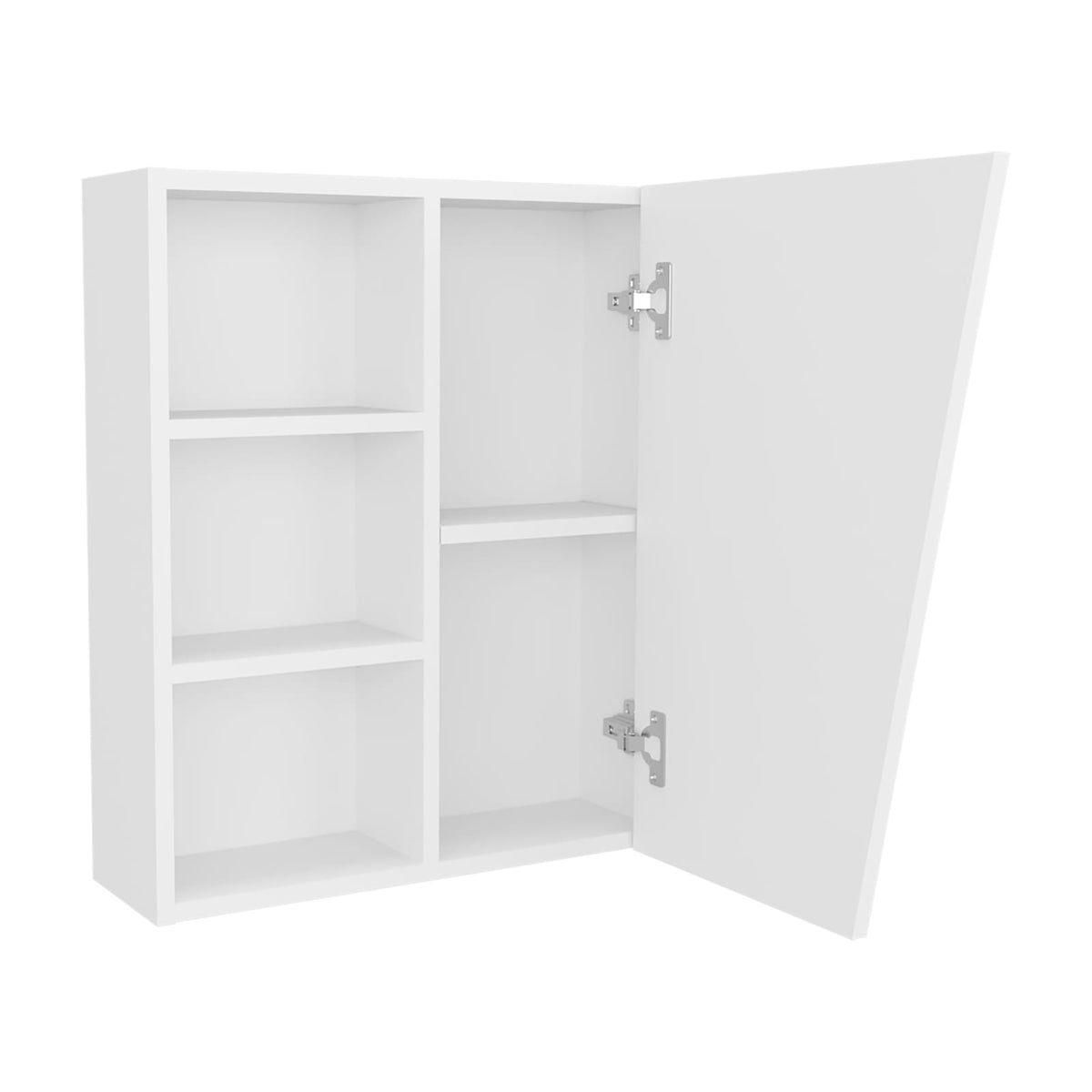 White Freestanding Bathroom Medicine Cabinet with Mirror for Storage