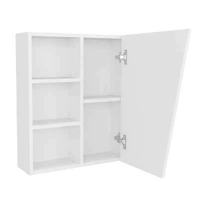 White Freestanding Bathroom Medicine Cabinet with Mirror for Storage