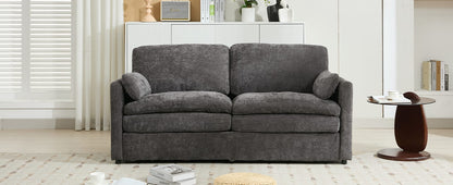 68.1" Grey Chenille Loveseat Sofa - Plush Comfort for Living Room