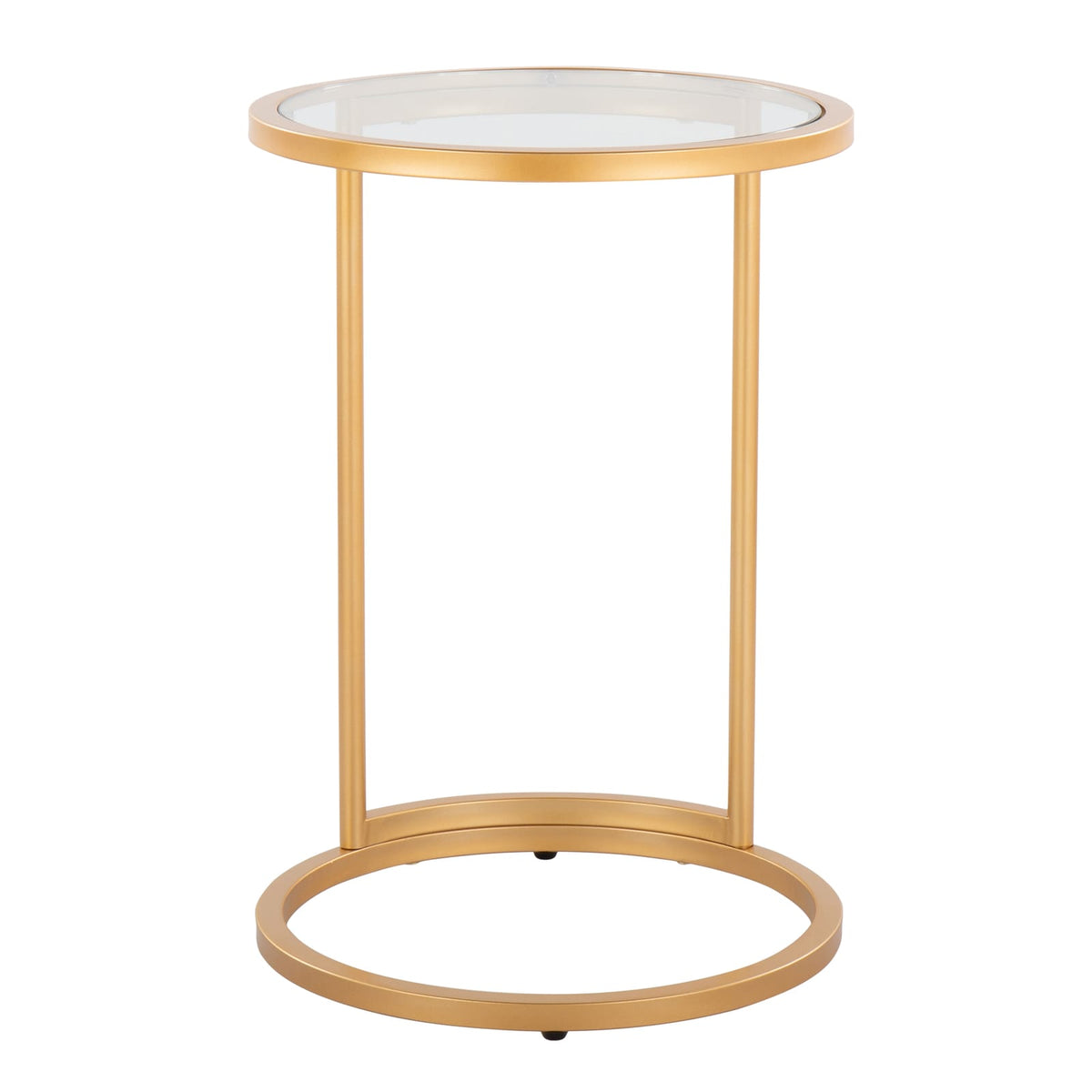 Round Zenn End Table - Clear Glass Top