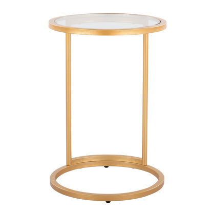 Round Zenn End Table - Clear Glass Top