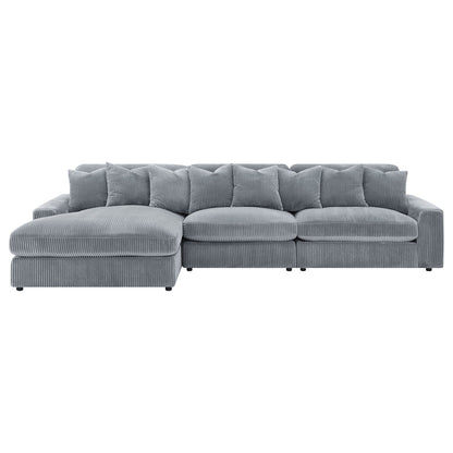Cassidy Fog Upholstered Sectional Sofa - L-Shaped Comfort
