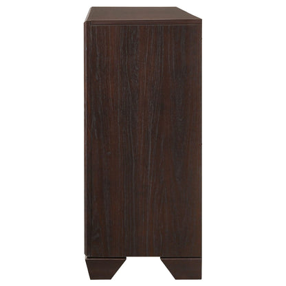 Dark Brown Engineered Wood 6-Drawer Bedroom Dresser