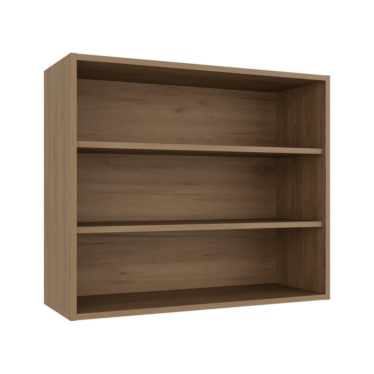 Natural Oak Wall Shelf - 3 Shelves, Storage Unit for Living Room