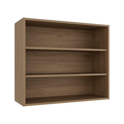 Natural Oak Wall Shelf - 3 Shelves, Storage Unit for Living Room