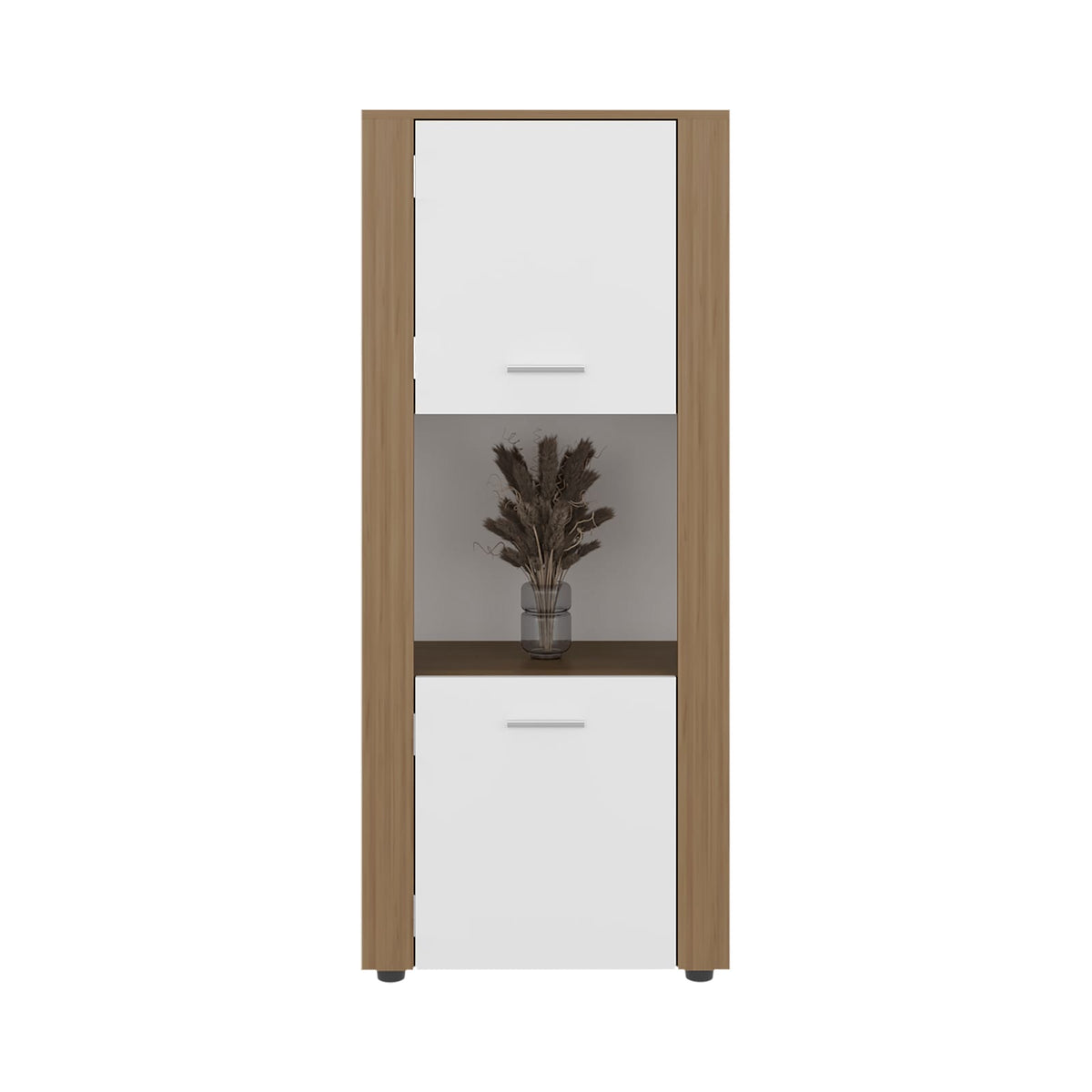 Kasaan Bookcase - Natural White Engineered Wood Storage Cabinet