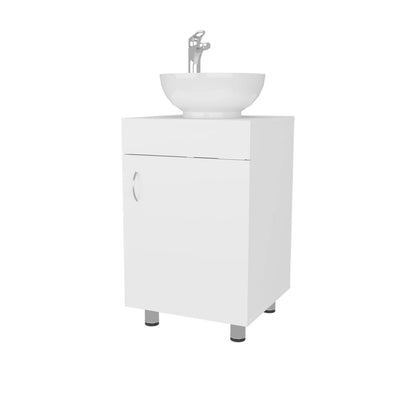 White Bathroom Vanity with Integrated Sink - Storage & Style