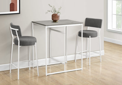 Grey Counter Height Dining Table with White Metal Legs for Dining Room