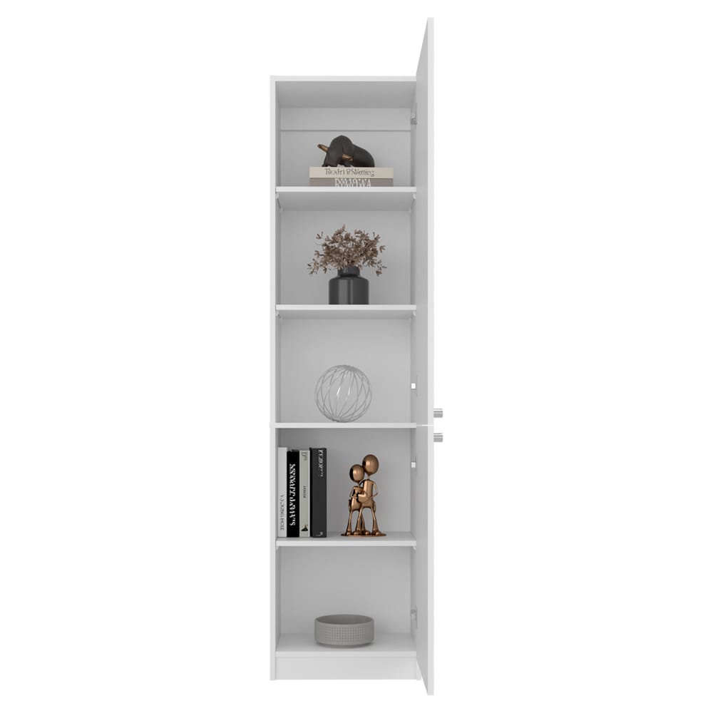 Sunflower Bookcase - Tall White Storage Cabinet