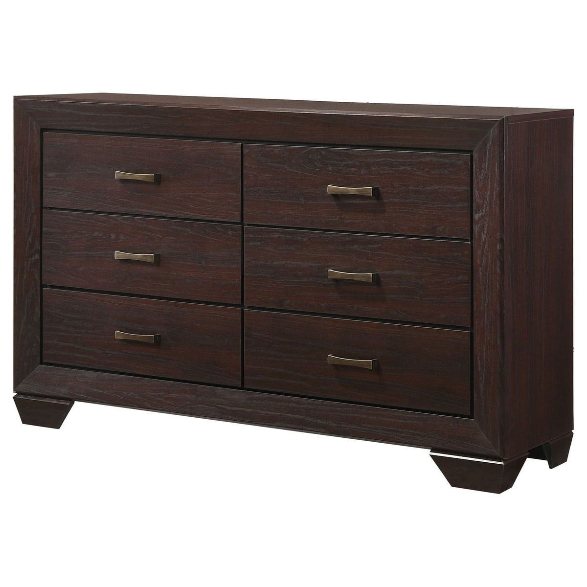Dark Brown Engineered Wood 6-Drawer Bedroom Dresser