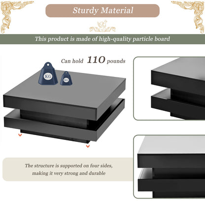 Small Black Square Coffee Table - 31.5" x 31.5"