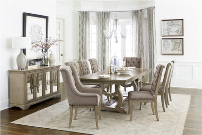 Classic Gray Dining Side Chairs Set of 2 Wood Frame