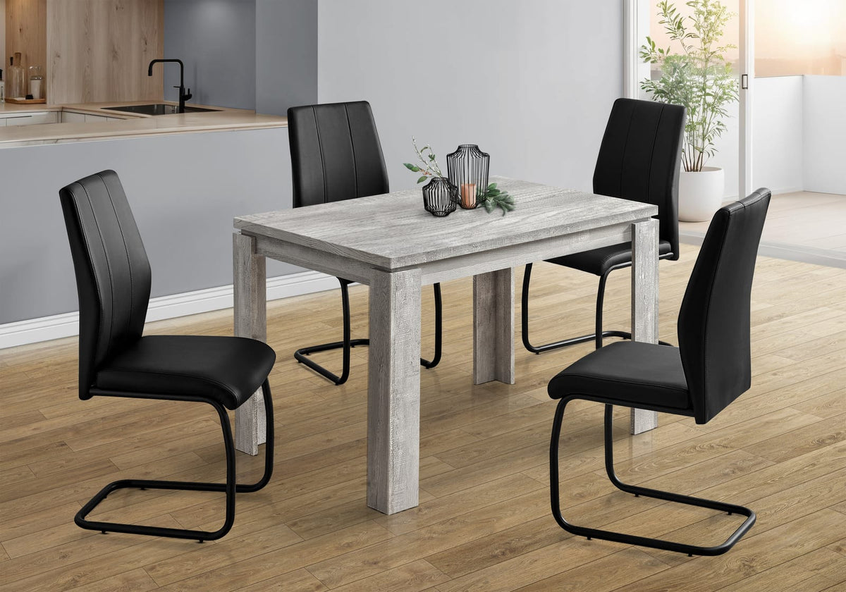 Grey Dining Table - Seats 4, 47 Inch Rectangular for Dining Room