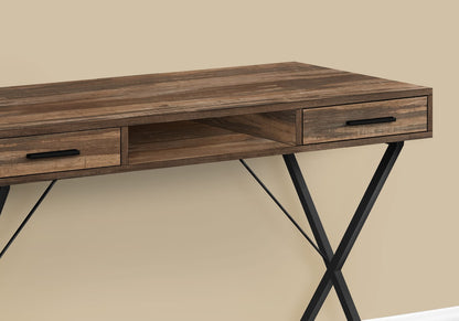 Brown Reclaimed Wood Look Computer Desk with Storage for Home Office
