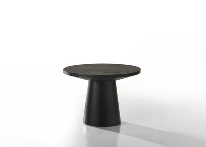 22 Inch Round Black Wood End Table for Home Spaces