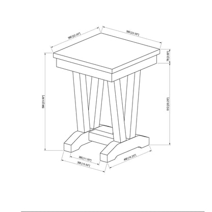 Black and White Square End Table - 22" x 22" for Living Room