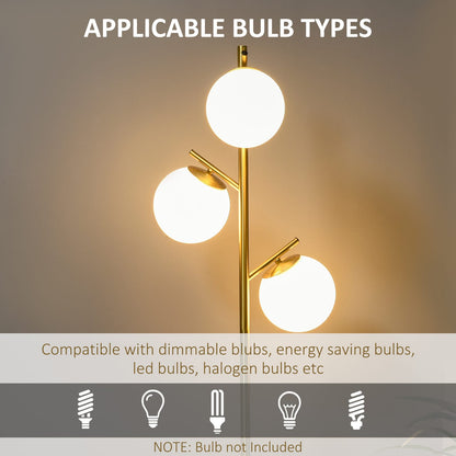 Gold Modern Tree Lamp - 3-Light Floor Lamp for Living Room & Bedroom