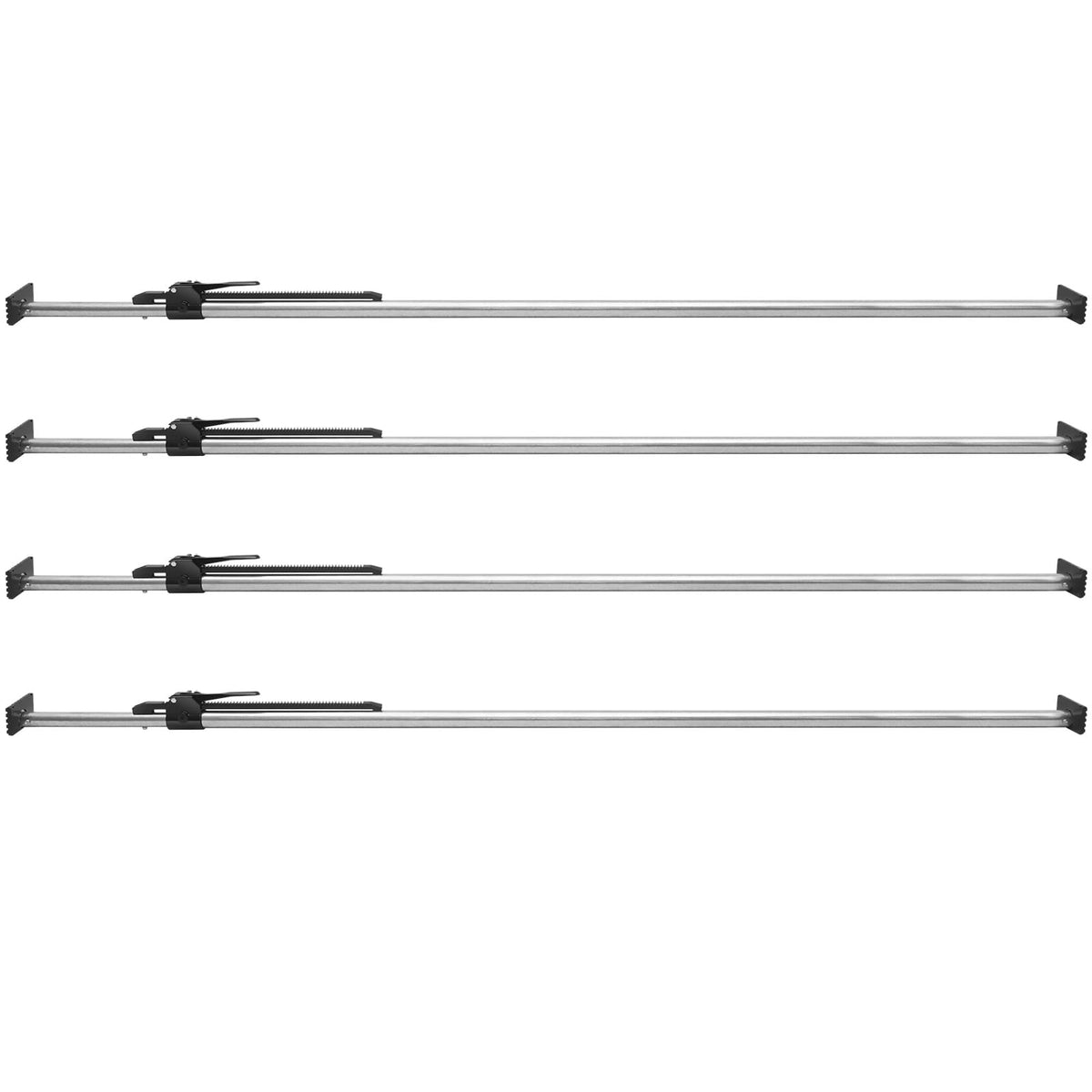 Heavy-Duty Ratcheting Cargo Bar - 89" to 104", Black Metal