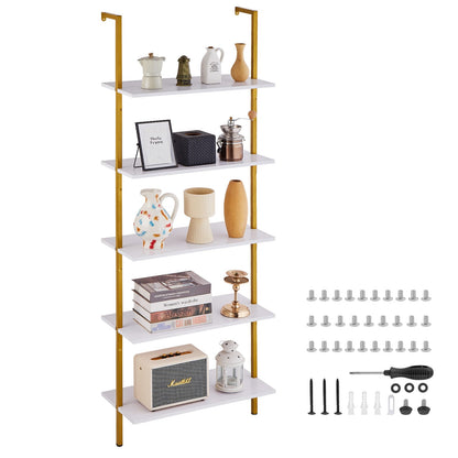 Gold Iron Wall Shelf Storage Rack for Living Room Display