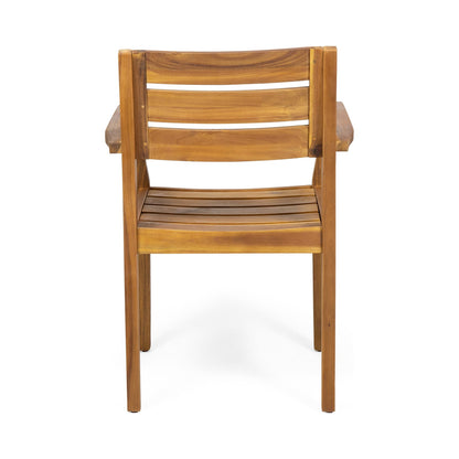 Teak Acacia Wood Dining Set - 6 Seat Patio Table
