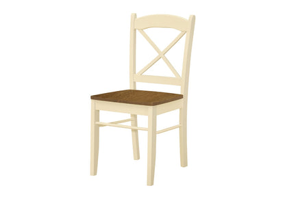 Cream Solid Wood Dining Chairs Set of 2
