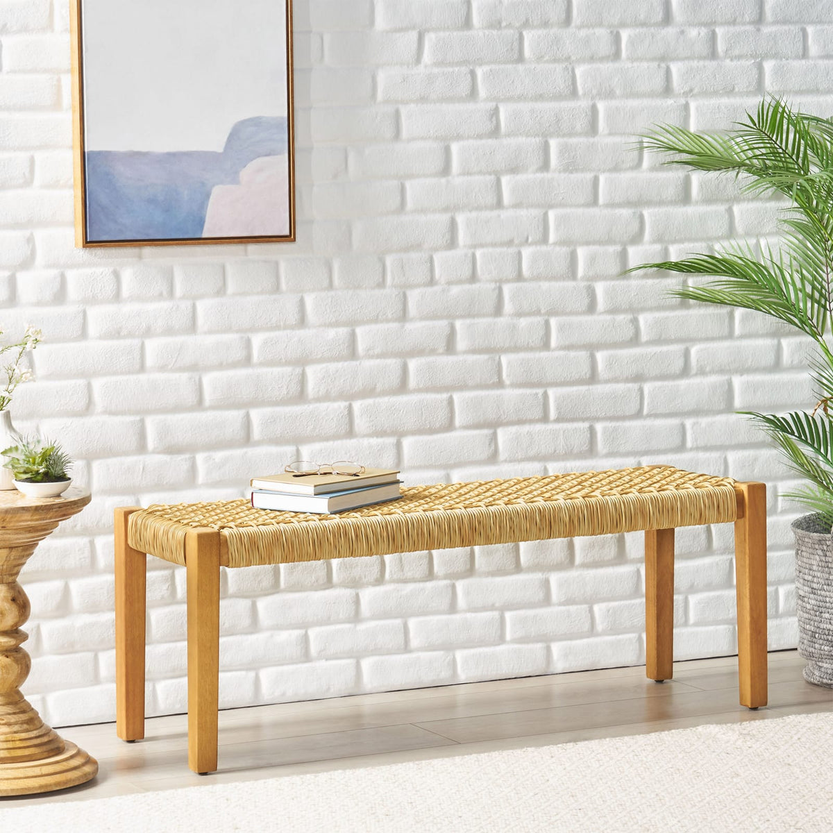 Teak Acacia Wood Patio Bench - 43.25" Wide