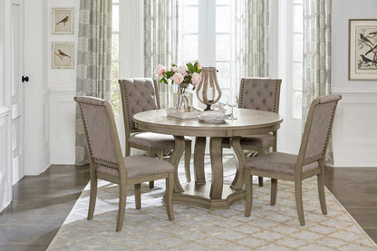 Classic Gray Dining Side Chairs Set of 2 Wood Frame
