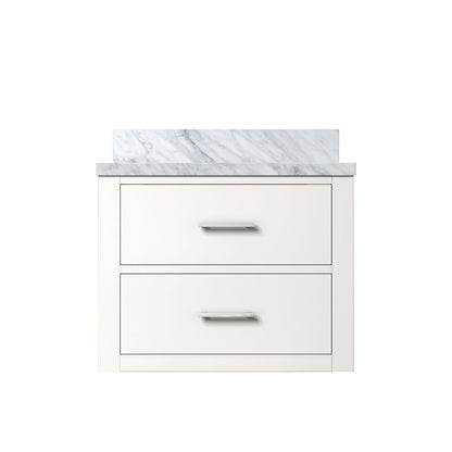 White Bathroom Vanity with Cabinet - 24" Wide